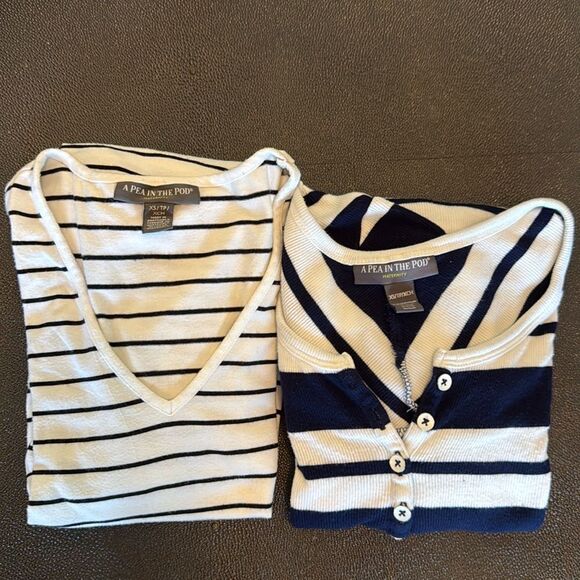 A Pea in the Pod Bundle of two striped T-shirts size XS - Picture 1 of 9